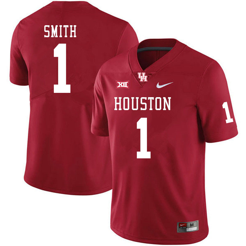 Men #1 Donovan Smith Houston Cougars Big 12 XII College Football Jerseys Stitched-Red